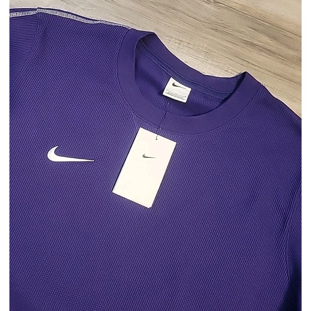 Nike Football Coaches Waffle Knit Sweater Purple Men's Sz Large‎ FJ9547-513 NEW